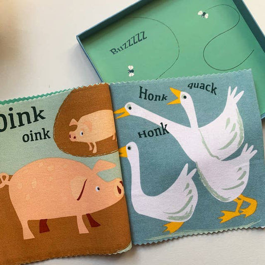 ThreadBear Noisy Farmyard Rag Book