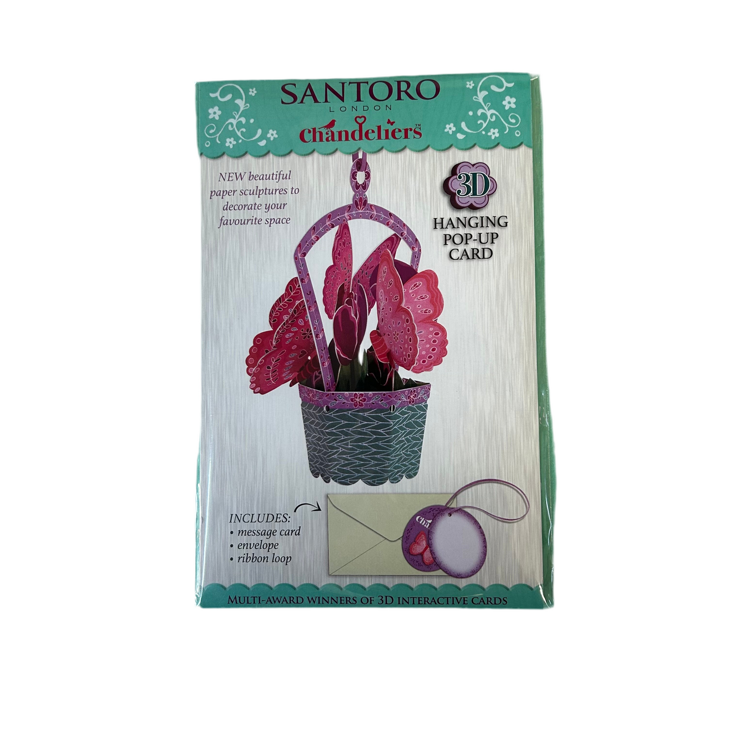 Butterfly basket tulips chandelier card