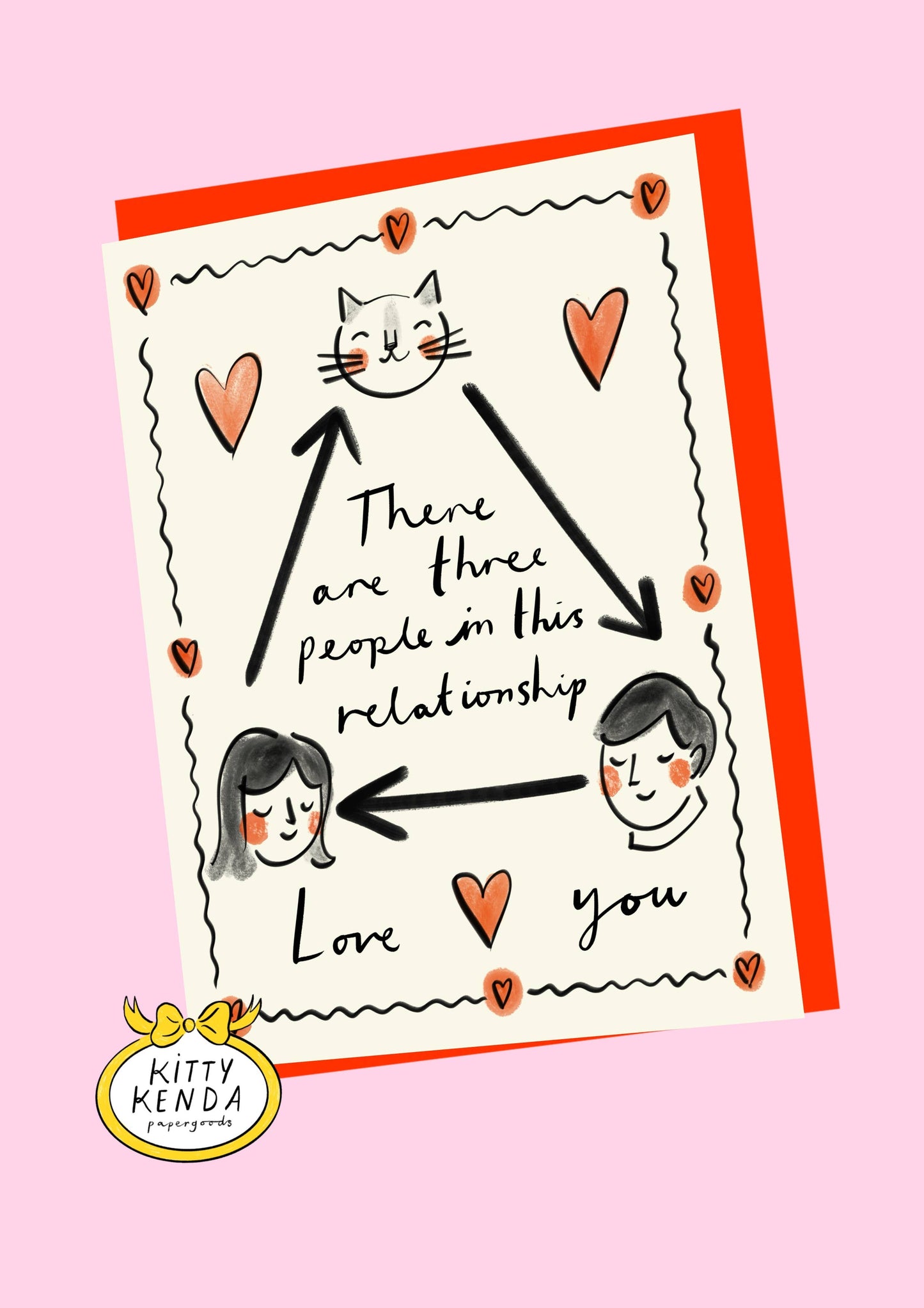 Pet Love Triangle Card - Cat
