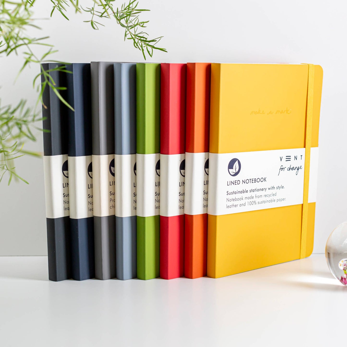 Notebook A5 Recycled Leather Lined Paper Pink