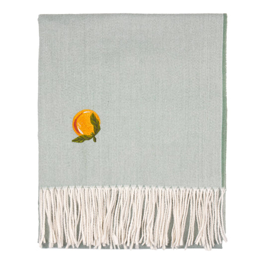 Fruits Lightweight Embroidered Throw Zesty Orange
