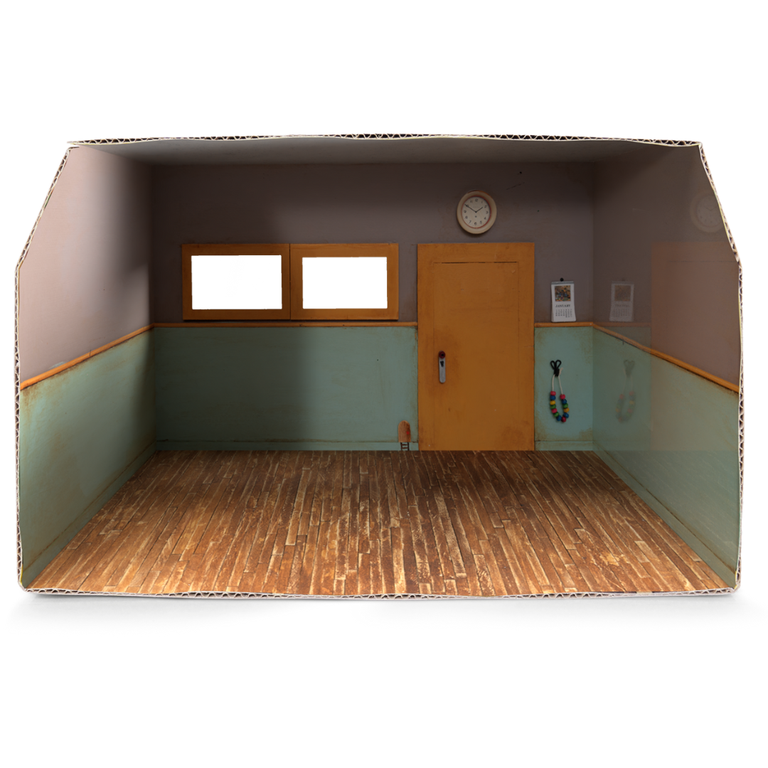 Kids DIY Dollhouse - Cardboard Room - Classroom
