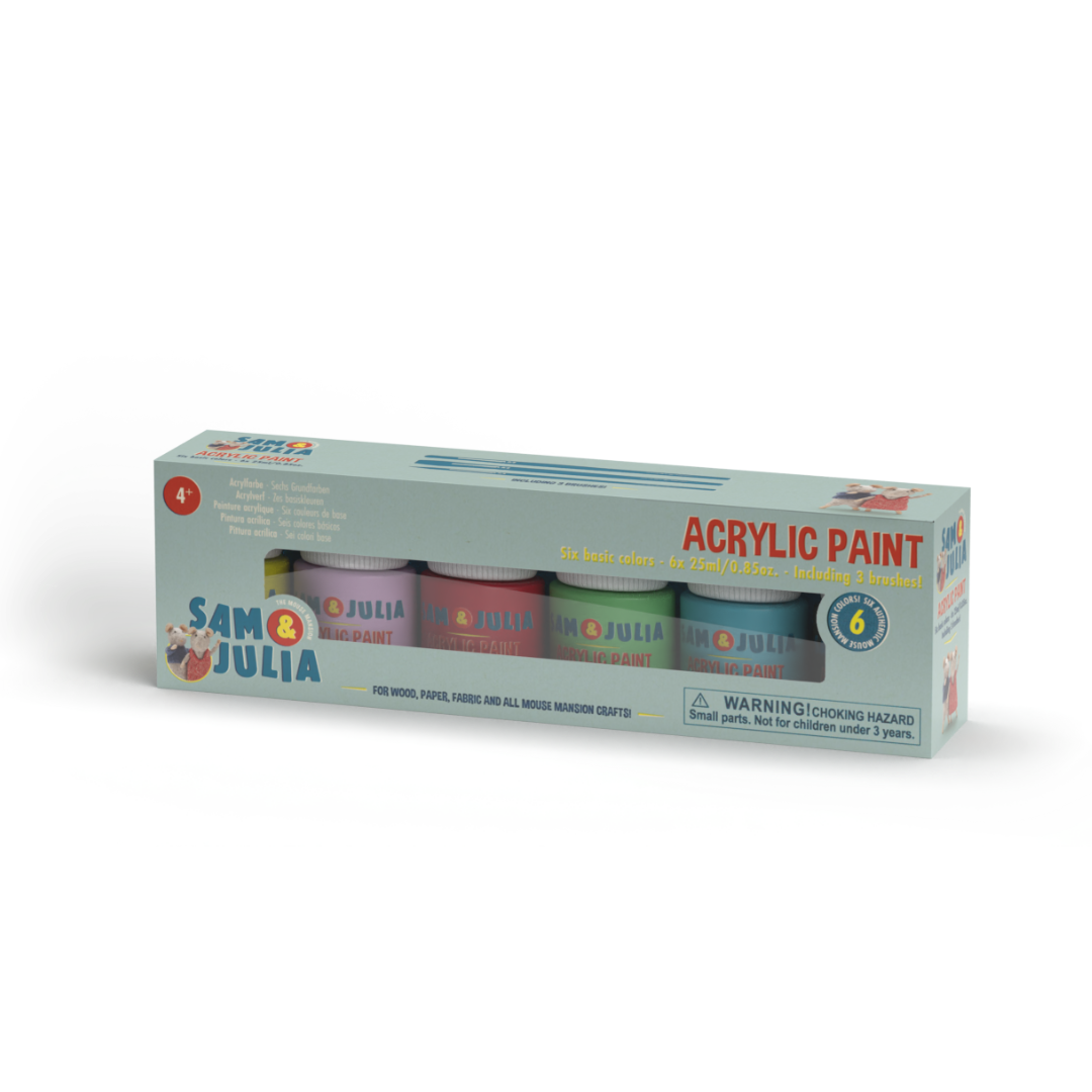 Acrylic Paint - Set of 6 basic colors - Het Muizenhuisk