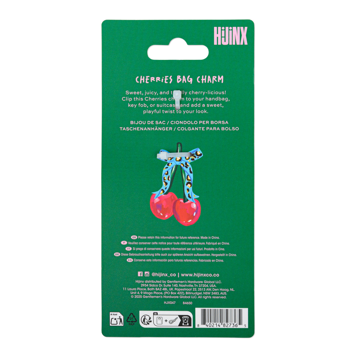 Hijinx Cherries Bag Charm
