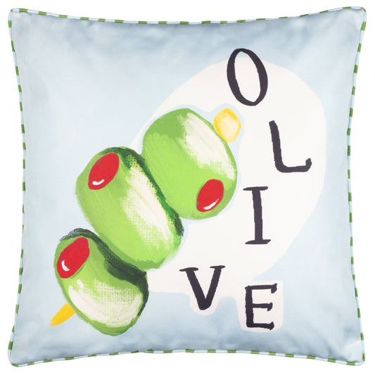Mediterranean Olive Outdoor Cushion Olive/Blue