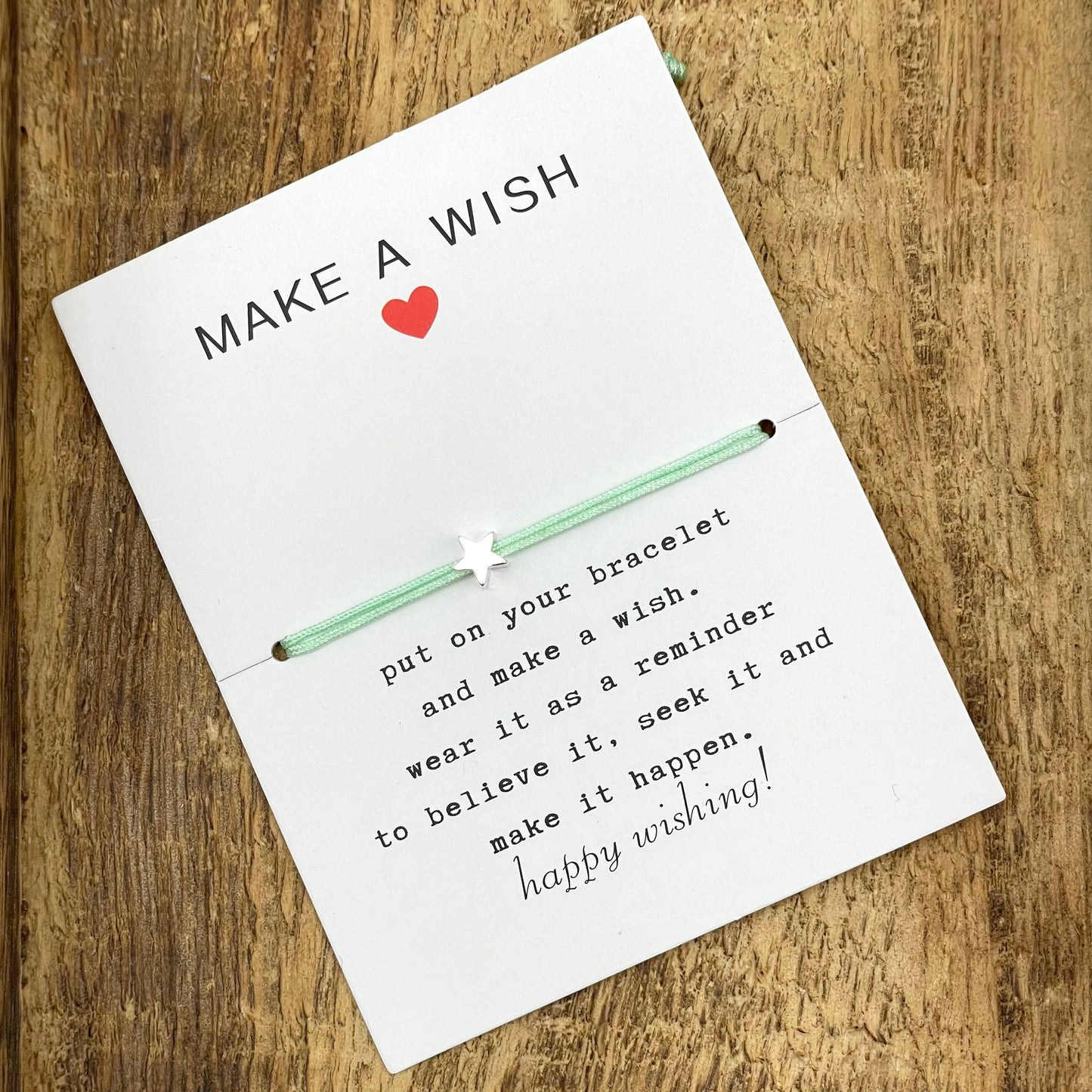 MAKE A WISH Lucky Charm Star Silver Wish Bracelet