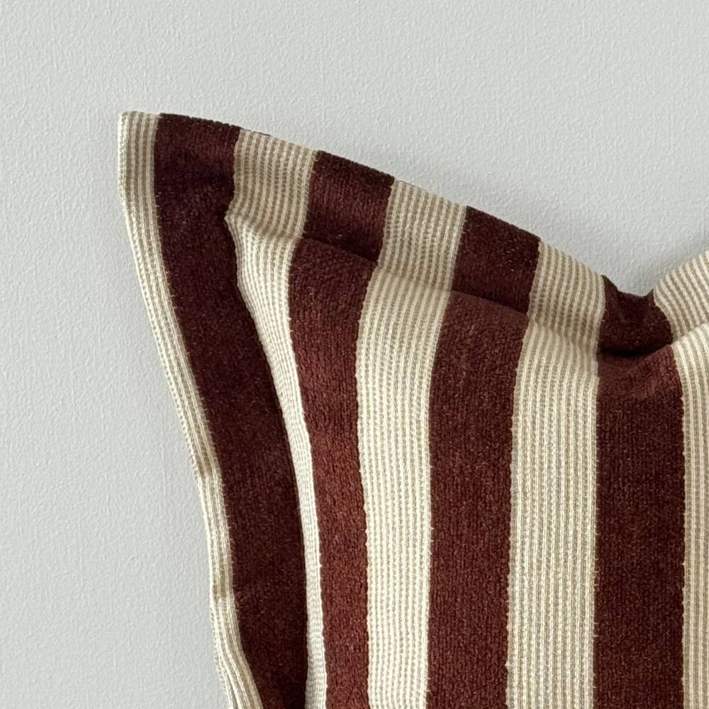 Orla Terracotta Green Stripe Cushion 45x45cm