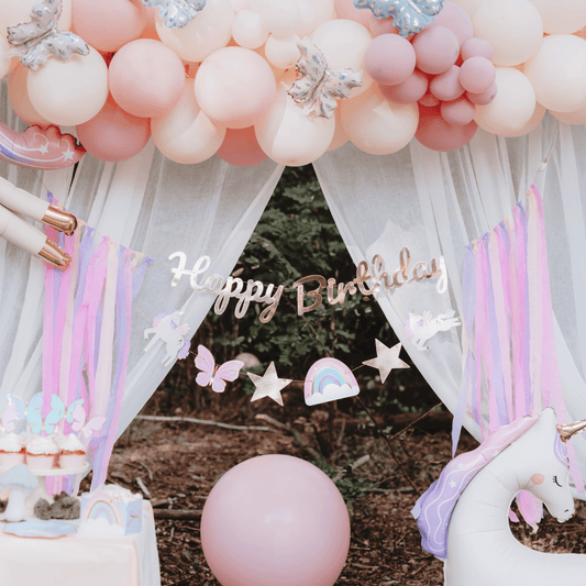 Partydeco Unicorn Party Happy Birthday Garland