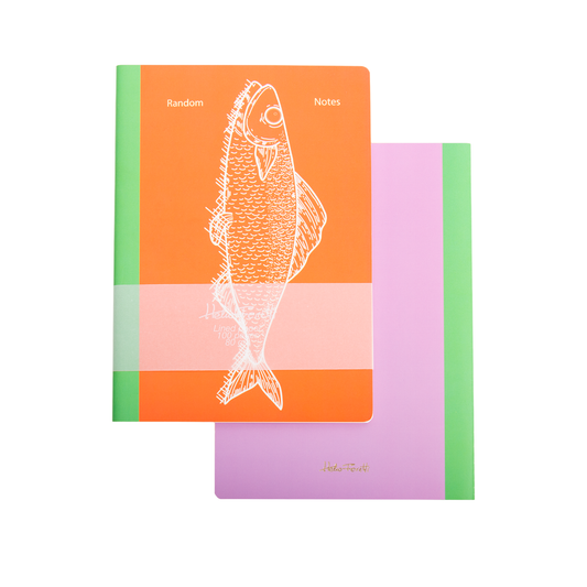 Helio Ferretti A5 Orange Pisces Random Notes Lined Notebook