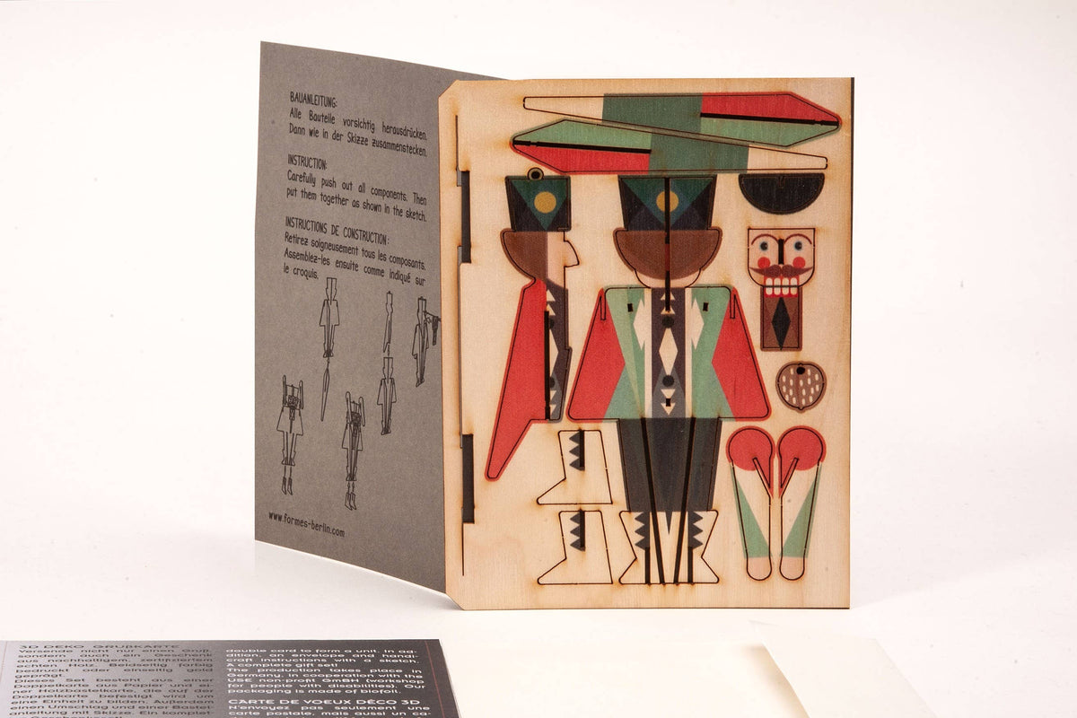 3D Puzzle Wooden greeting Card Nutcracker – Tradition Reimagined