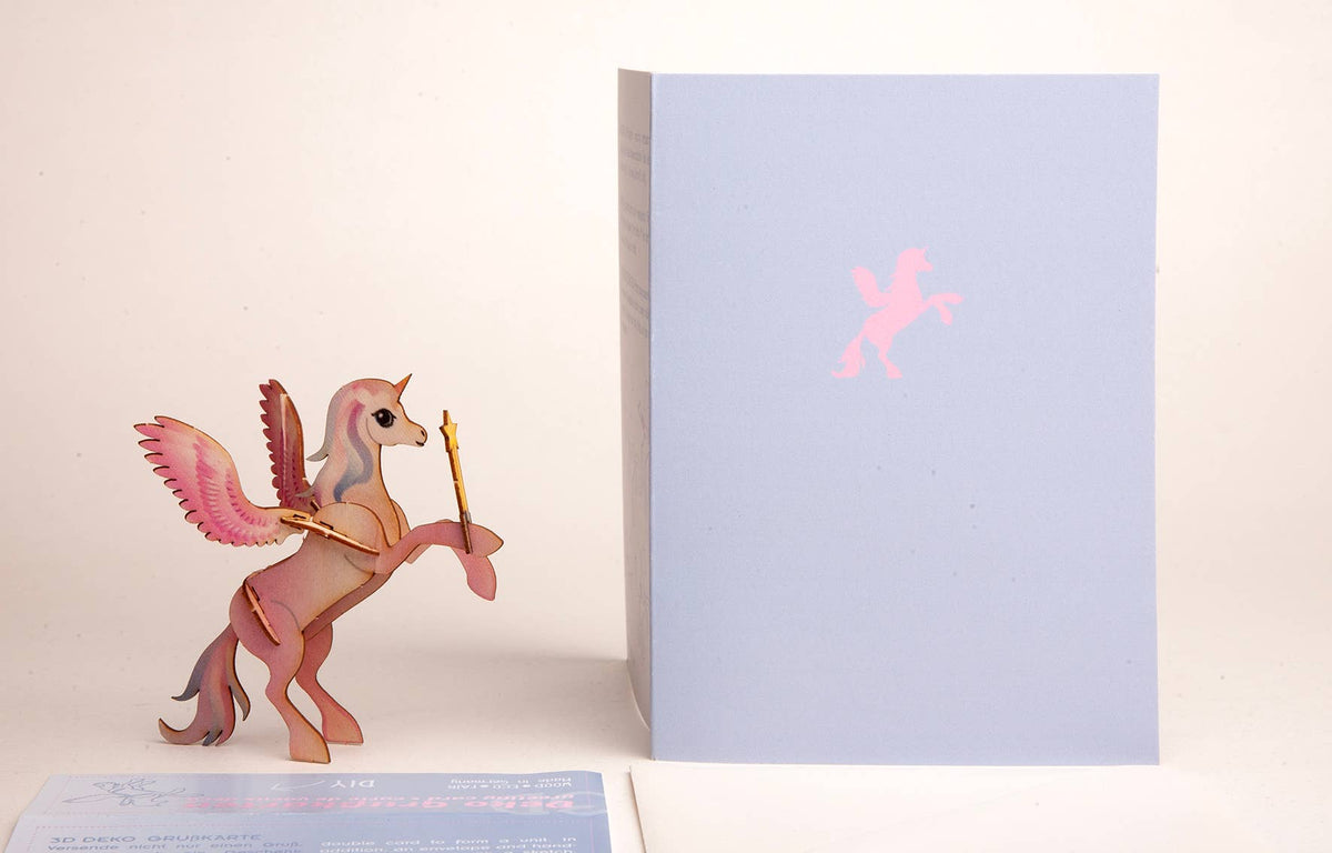3D wooden puzzle Unicorn greeting card Unicorn