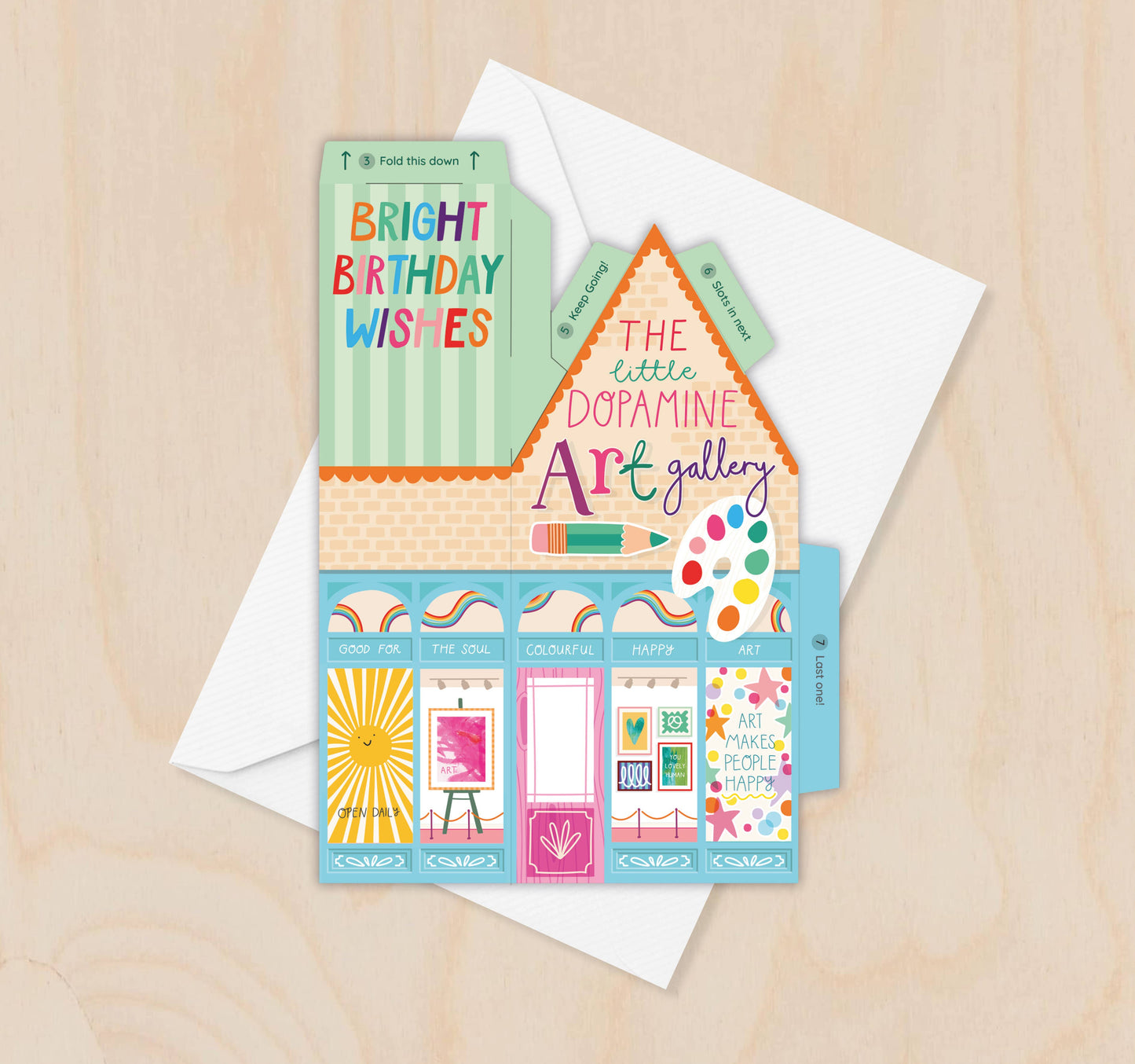 Dopamine Art Gallery Birthday Card – 3D Slot Together Card