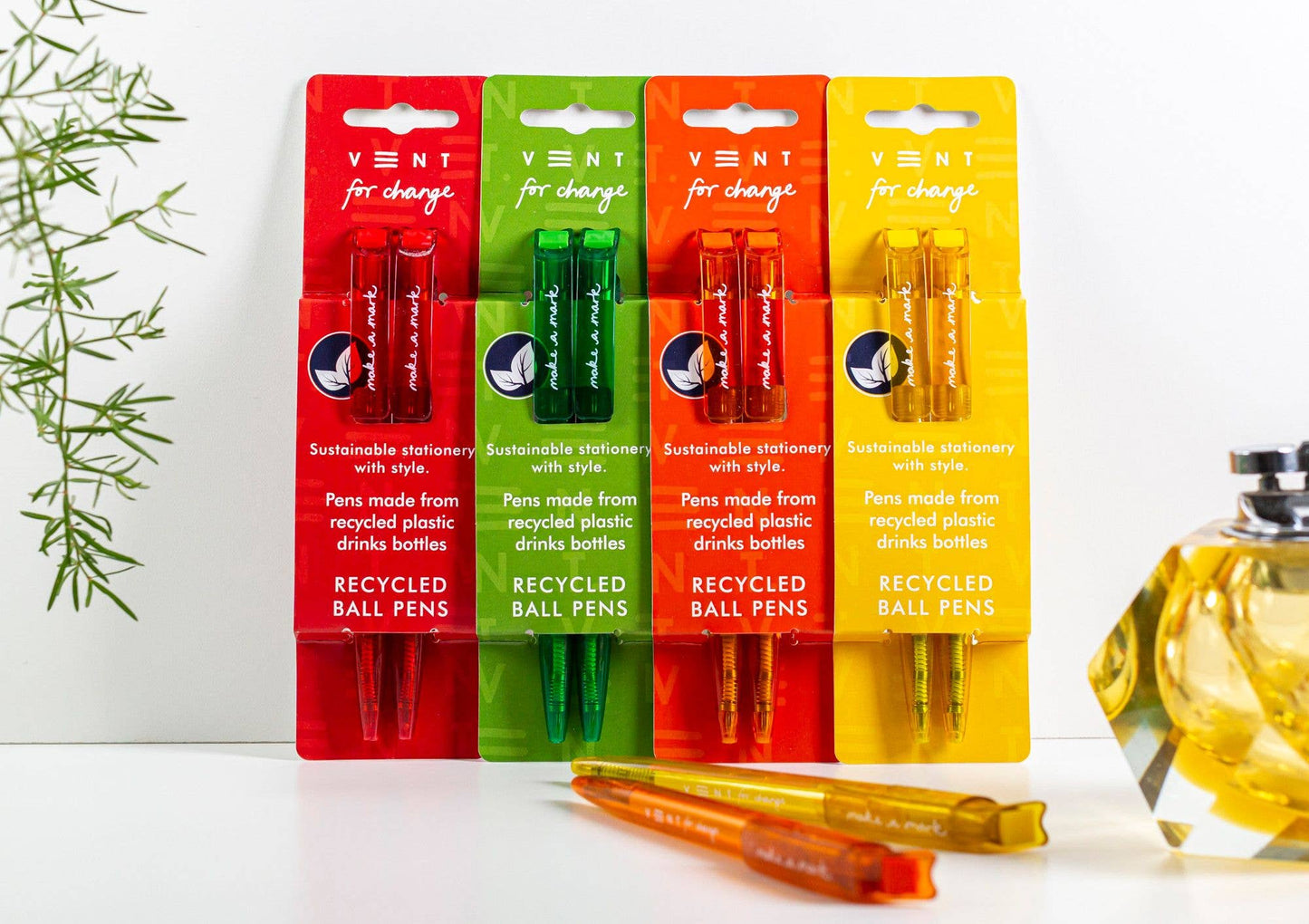 Pen made from recycled plastic - Red