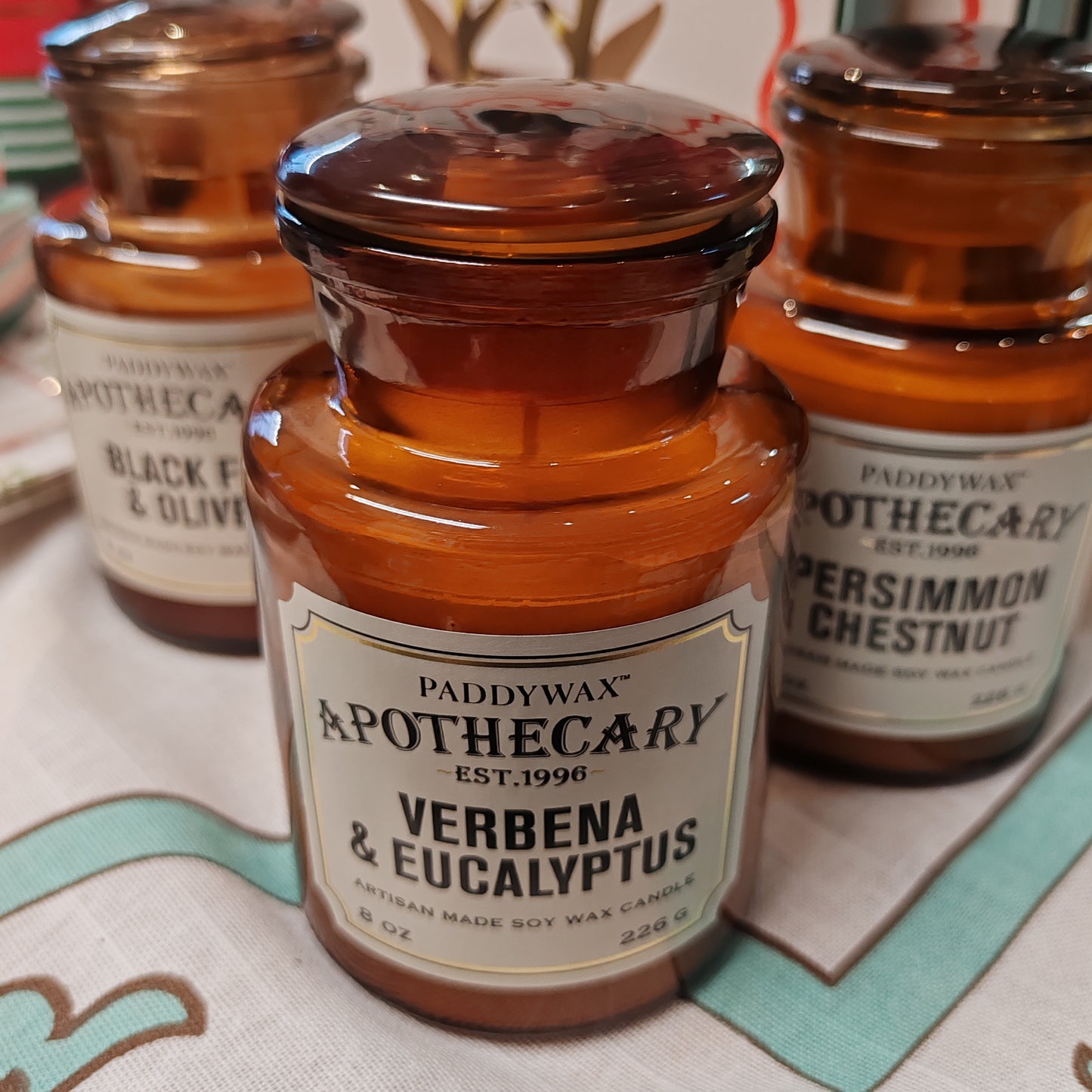 Apothecary Jar candle. Black Fig and olive