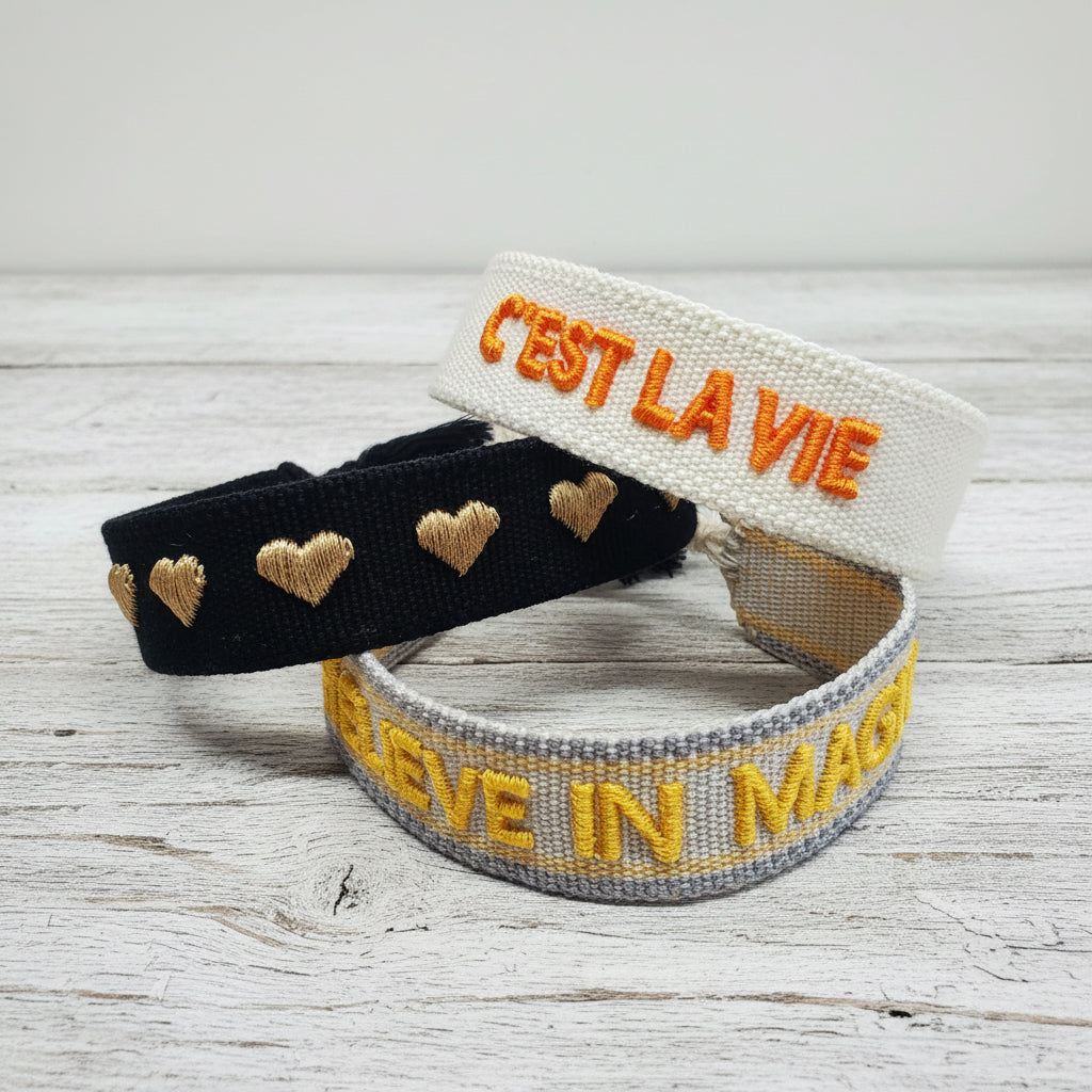 Cest la vie woven bracelet