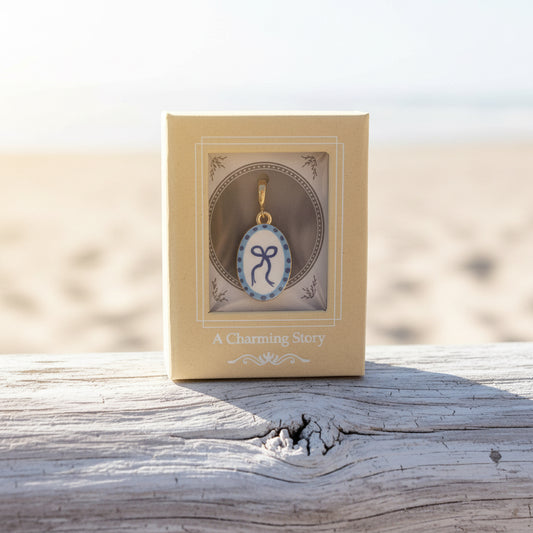 Blue Bow Charm