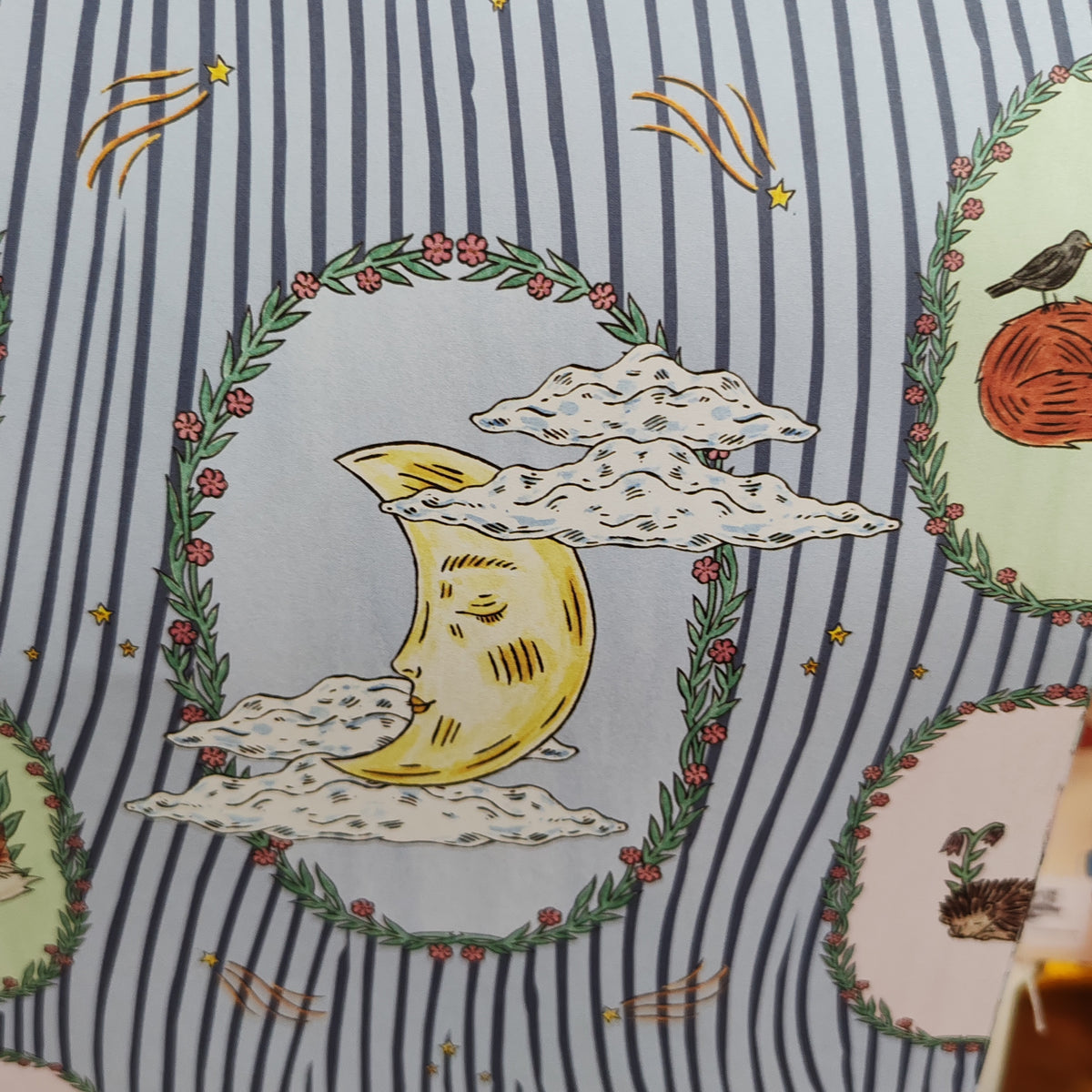 Reversible Moon and Stars Gift Wrap