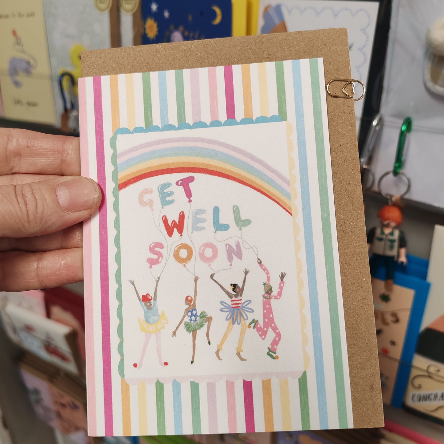 Stripe get well greeting card