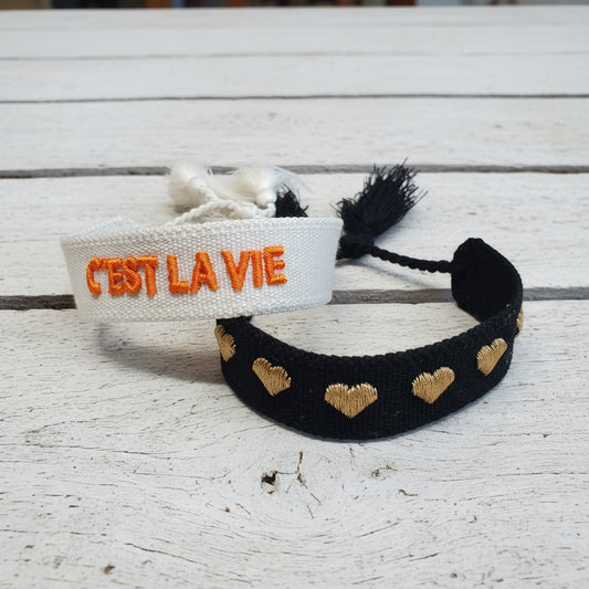 Cest la vie woven bracelet