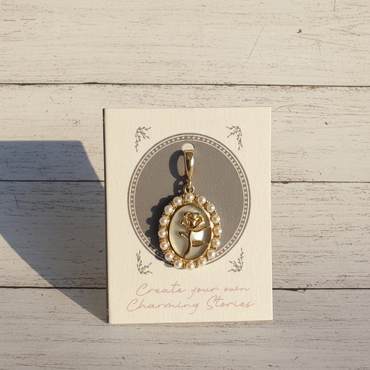 Rose pearl charm