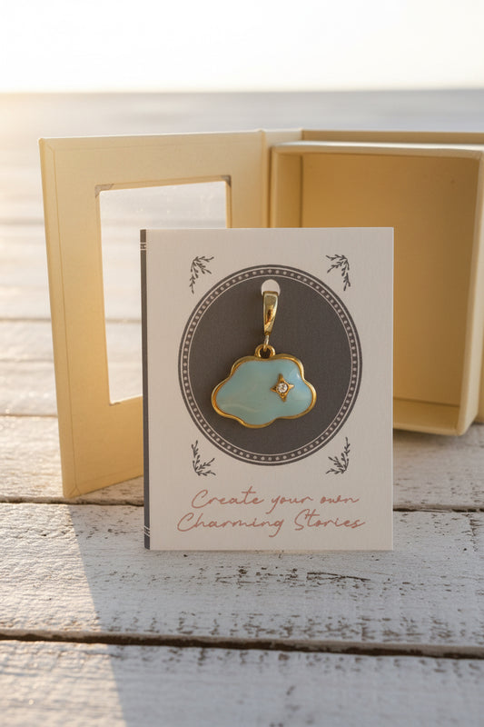 Enamel cloud clip on charm