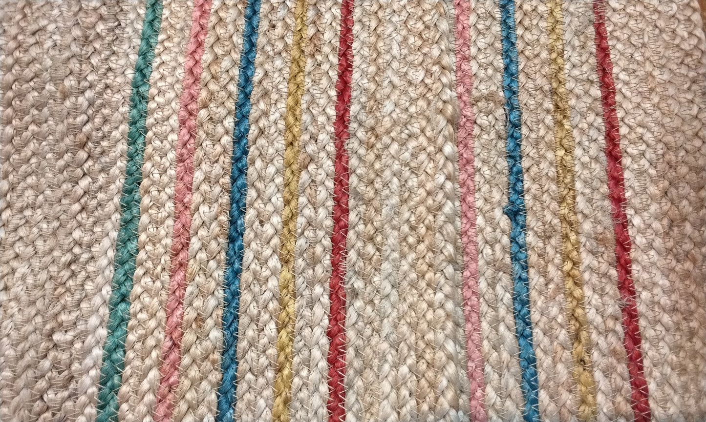 Natural Stripe Border Jute Rug - 4’x6’ (122cm x 183cm)rectangle