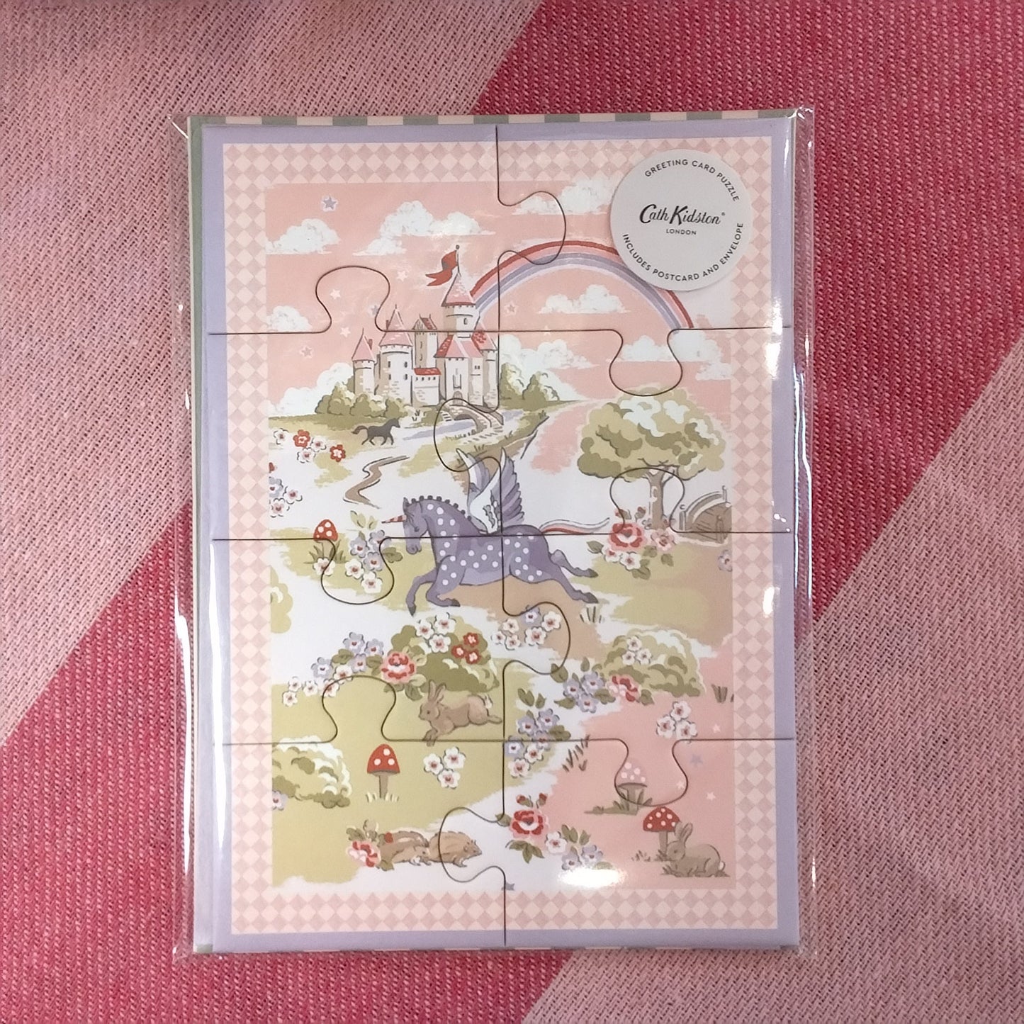 Unicorn world jigsaw greeting card