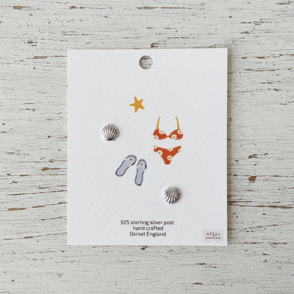 Seashell earrings - silver