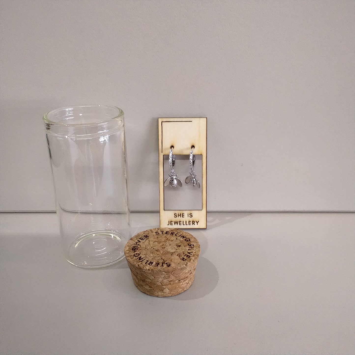 Bee Present Huggies in Sterling Silver