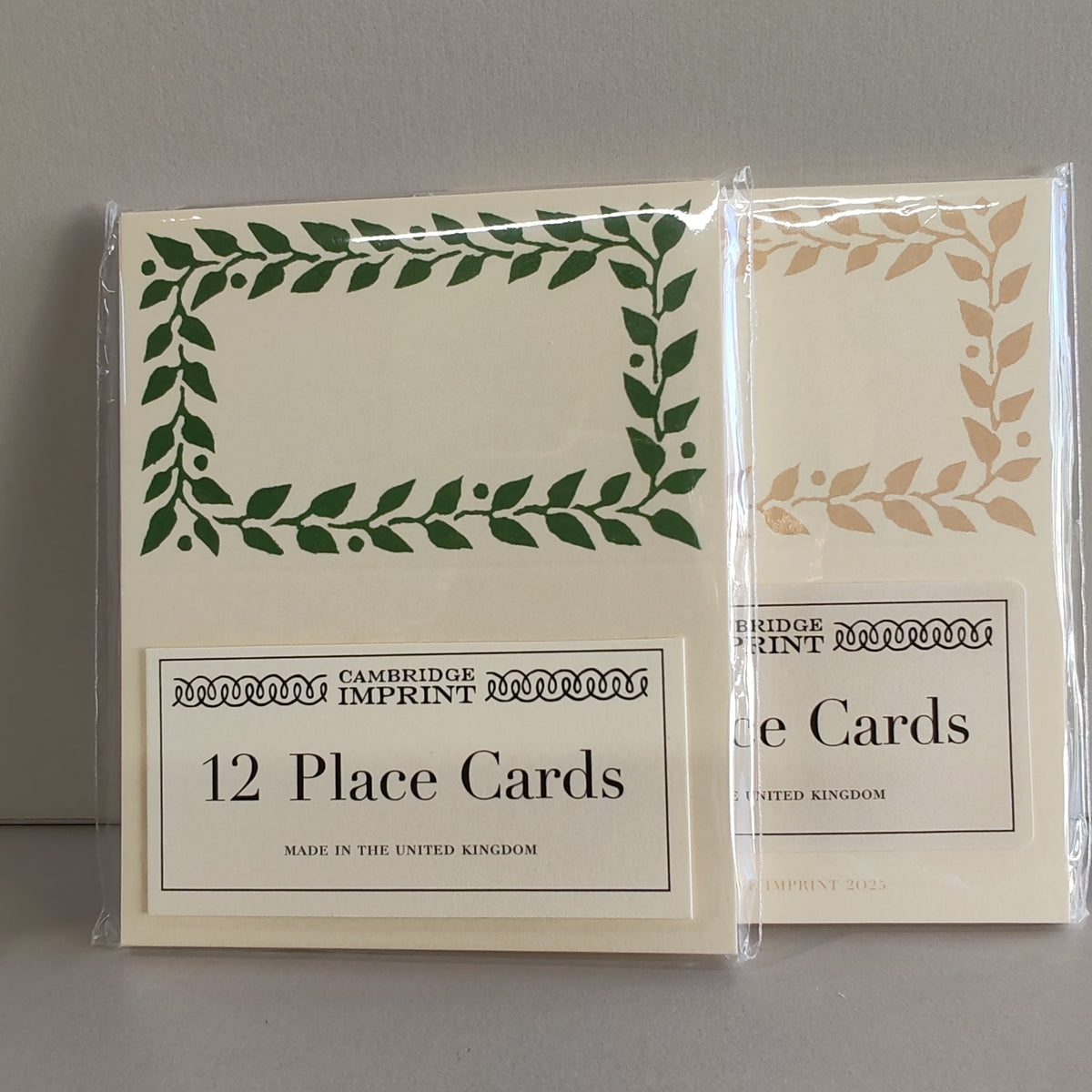Pack of 12 place cards. Pea Green