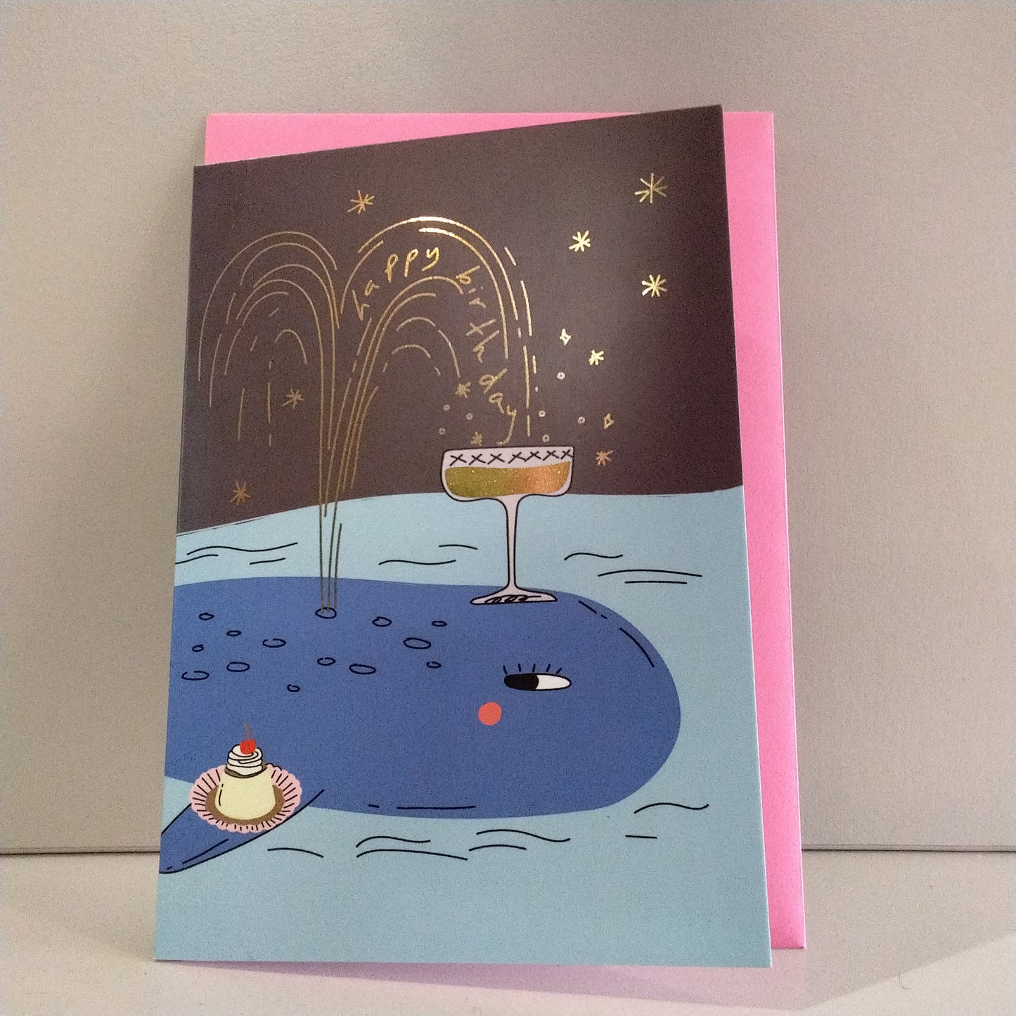 Whale in the Night Greeting Card