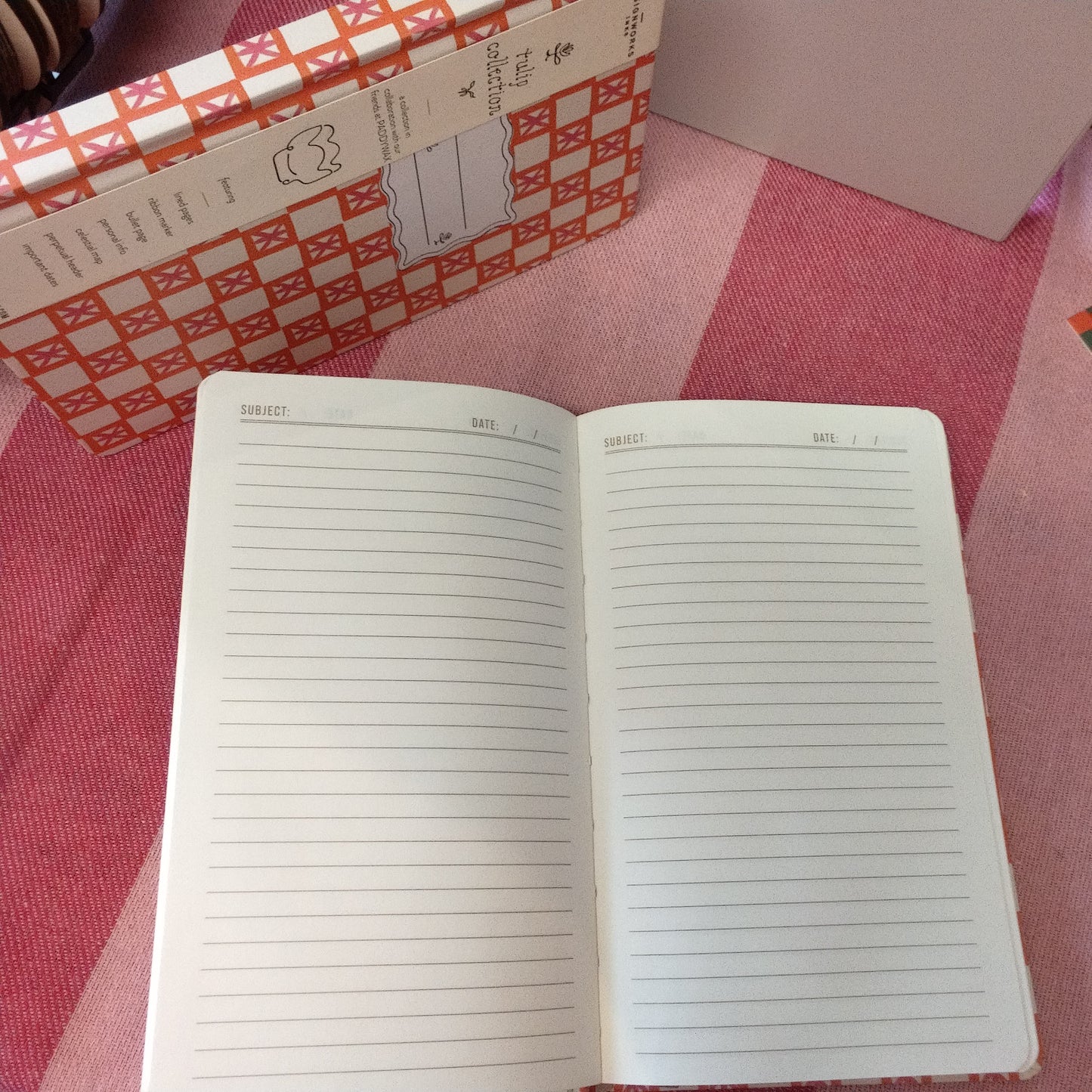 Tulip journal orange check