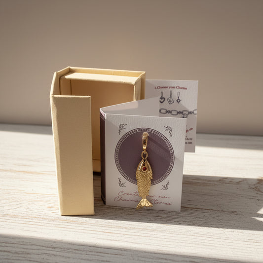 14k gold plated swinging fish charm