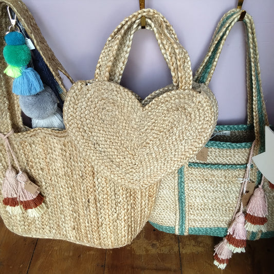 Small Natural Heart Shaped Bag