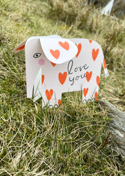Never Forgotten Elephant A6 Standing Luxury Eco Card