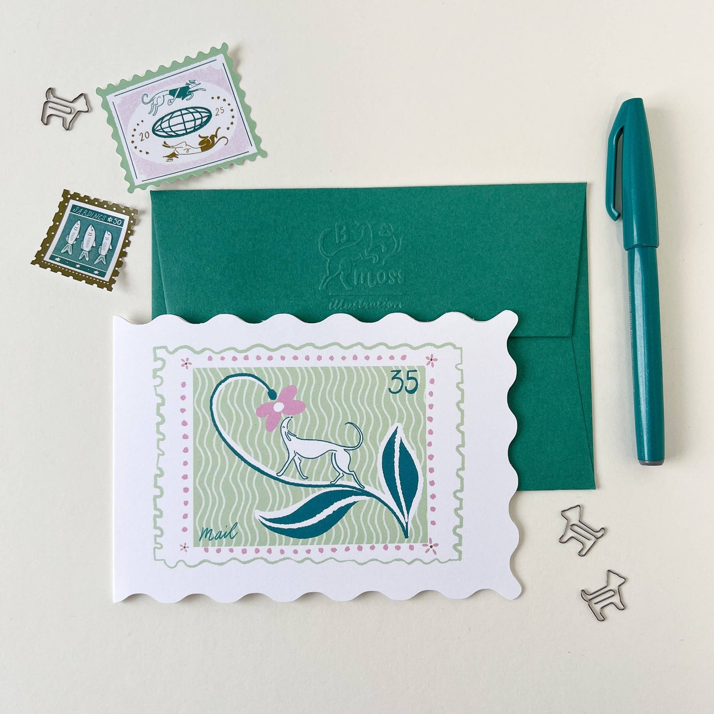 Sniff Stamp, A6 Shaped Greetings Card
