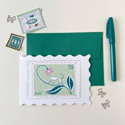 Sniff Stamp, A6 Shaped Greetings Card