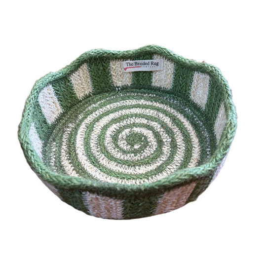 Tulip basket jade lime/white mini