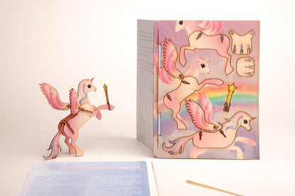 3D wooden puzzle Unicorn greeting card Unicorn