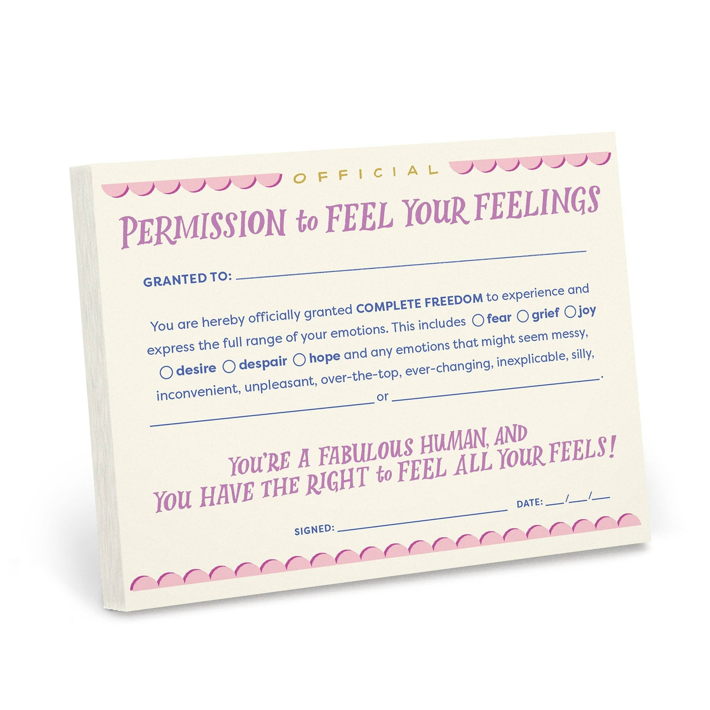 Em & Friends Permission to Feel Your Feelings Notepad (Notepad/Sticky Notes)
