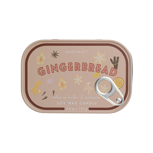 Paddywax Gingerbread Printed Candle Tin