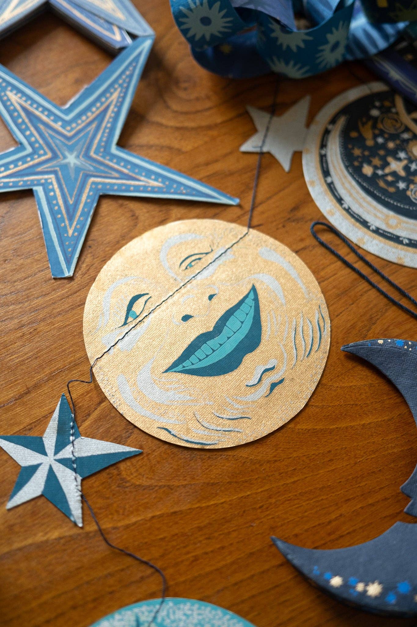 Man on the Moon Sewn Garland