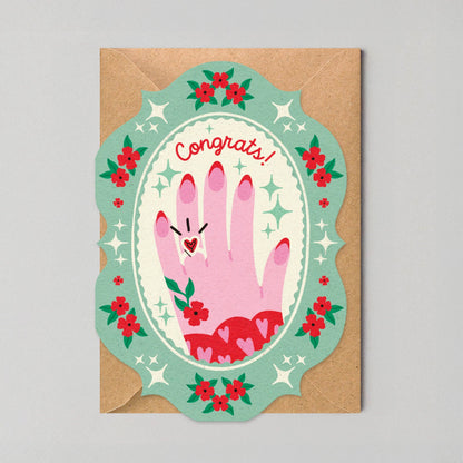 Congrats Ring Engagement Card | Unique Shaped Greeting Card