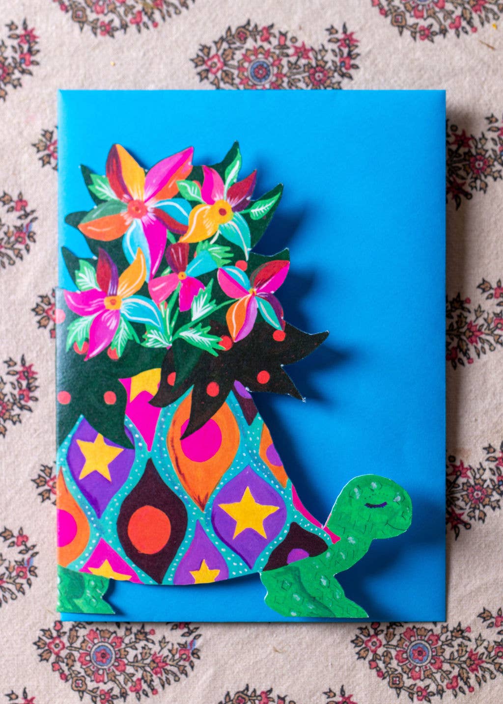 'Tortoise Parade' Die-Cut Greetings Card
