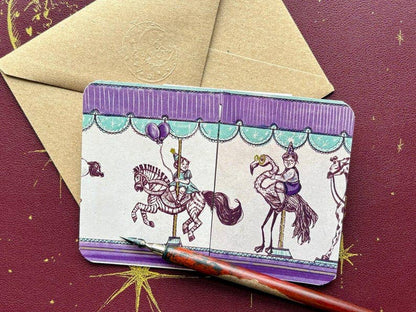 Birthday Merry-go-round Handmade Fold out Card