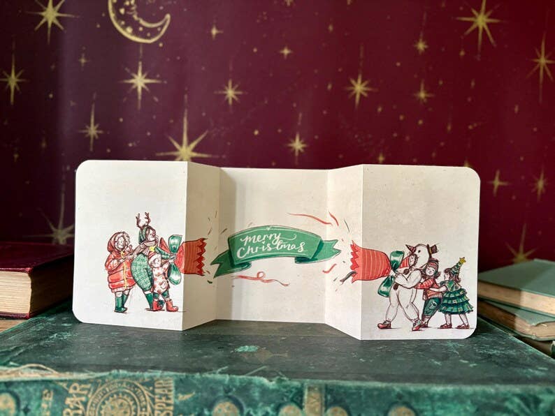 Vintage Christmas Cracker Card “The Carol Singers”
