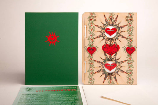 Christmas ornament with heart 3D decorative greeting card