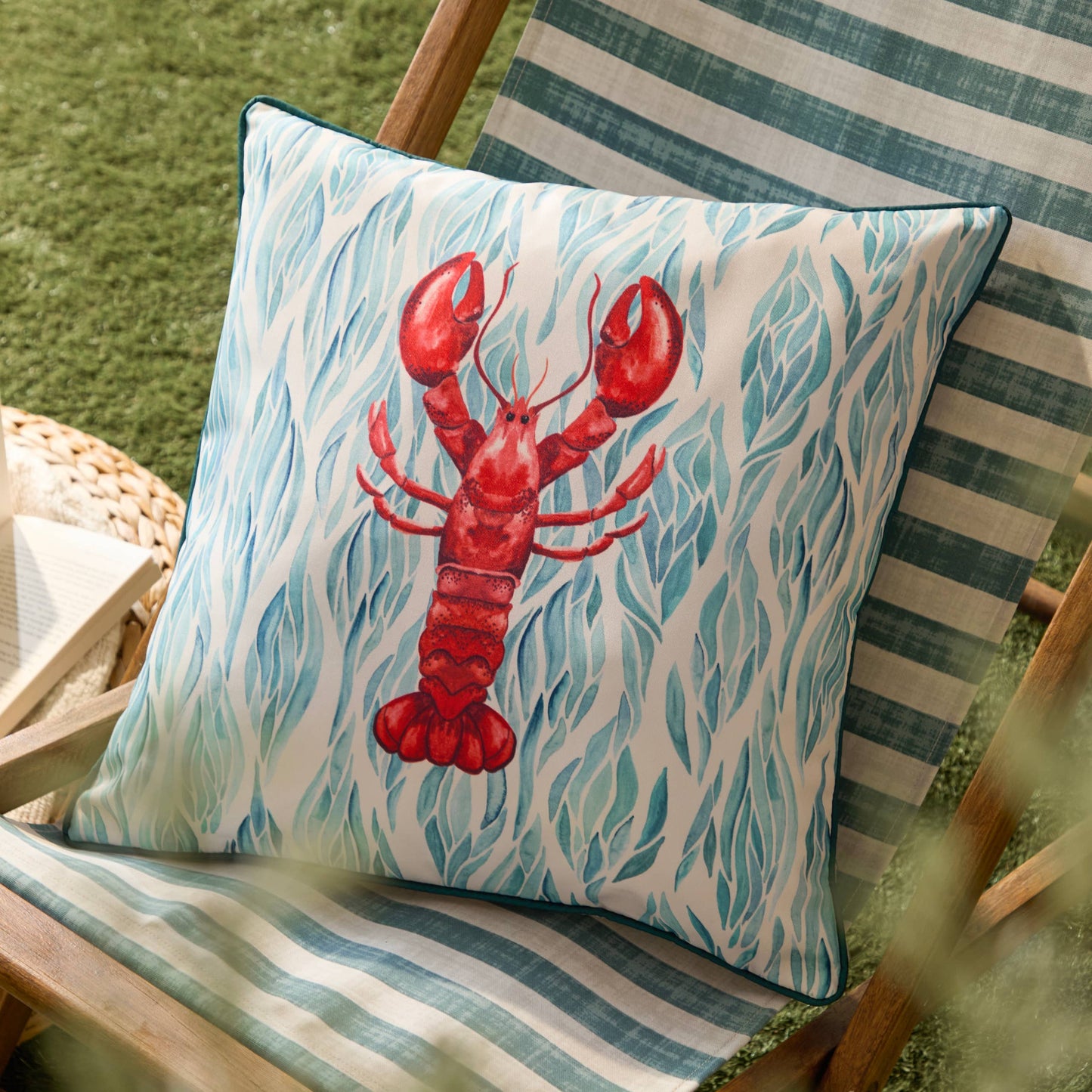 Abersoch Lobster Outdoor Cushion Marine