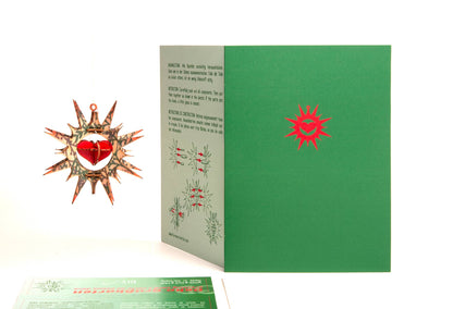 Christmas ornament with heart 3D decorative greeting card