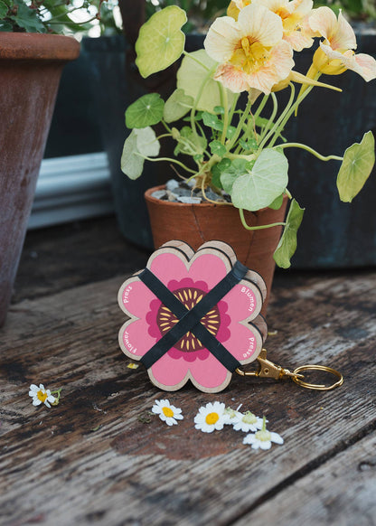Keyring Flower Press - Pinks & Blues